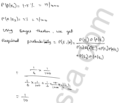 RD Sharma Class 12 Solutions Chapter 31 Probability Ex 31.7 1.11