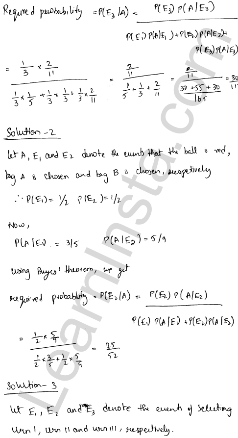 RD Sharma Class 12 Solutions Chapter 31 Probability Ex 31.7 1.3