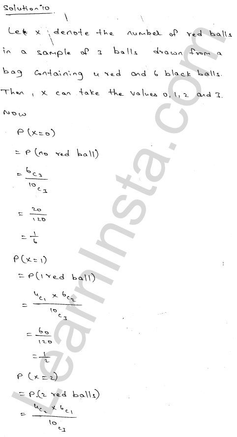 RD Sharma Class 12 Solutions Chapter 32 Mean and variance of a random variable Ex 32.1 1.12