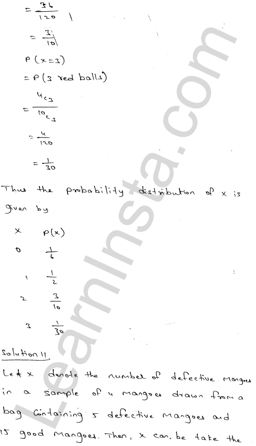 RD Sharma Class 12 Solutions Chapter 32 Mean and variance of a random variable Ex 32.1 1.13