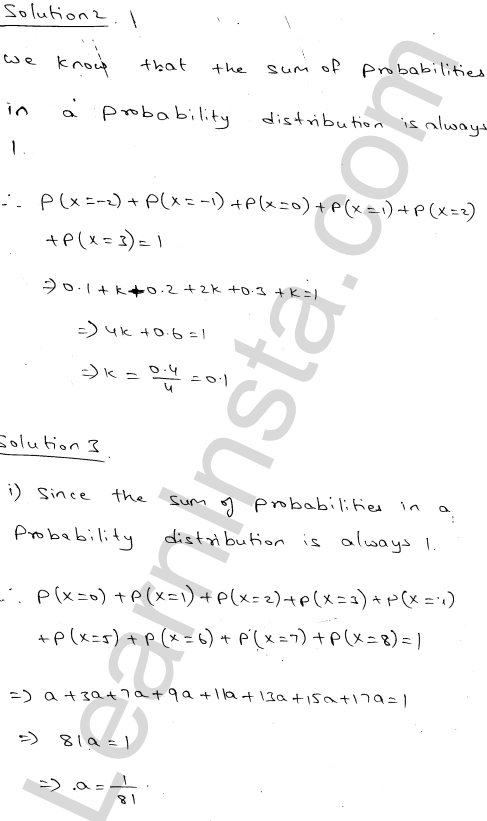 RD Sharma Class 12 Solutions Chapter 32 Mean and variance of a random variable Ex 32.1 1.2