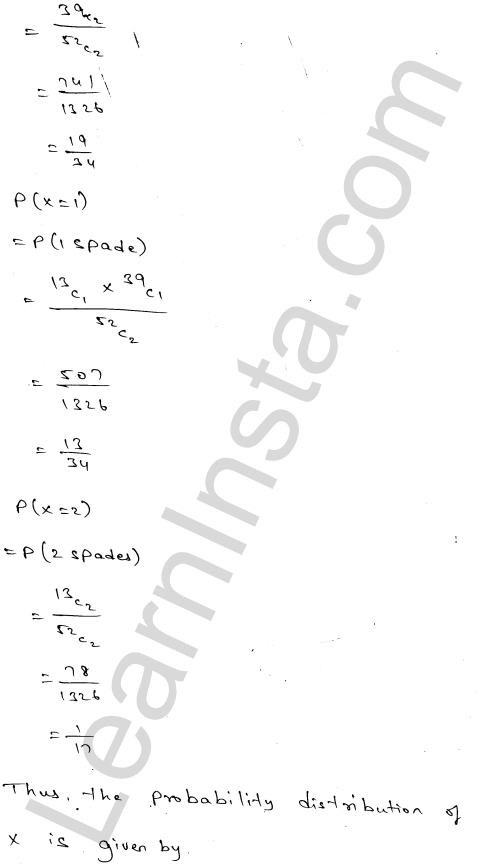 RD Sharma Class 12 Solutions Chapter 32 Mean and variance of a random variable Ex 32.1 1.35