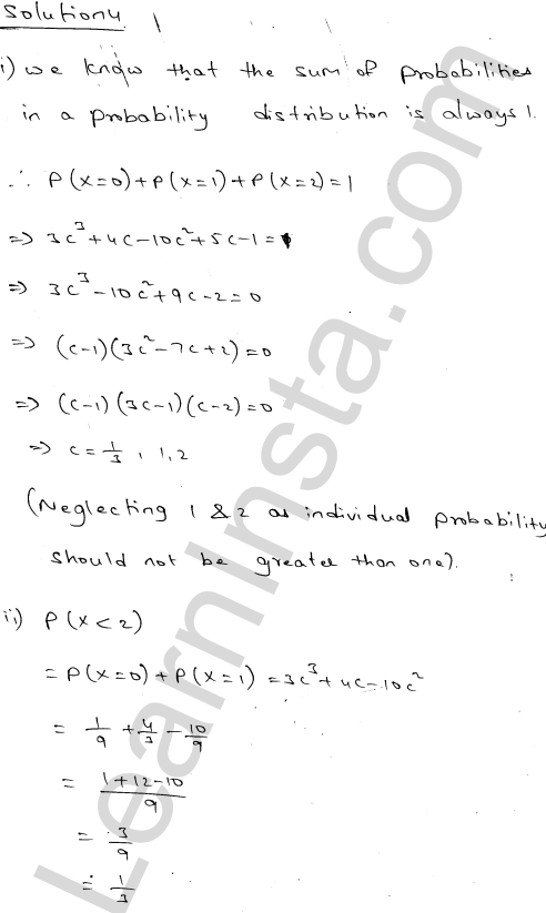 RD Sharma Class 12 Solutions Chapter 32 Mean and variance of a random variable Ex 32.1 1.4