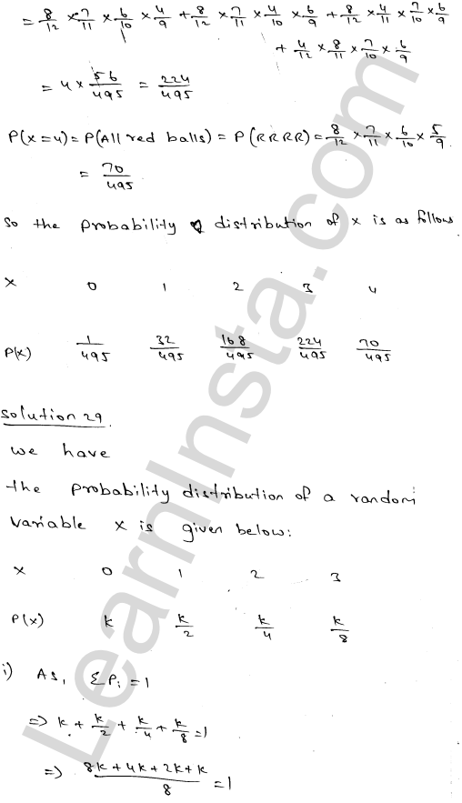 RD Sharma Class 12 Solutions Chapter 32 Mean and variance of a random variable Ex 32.1 1.40