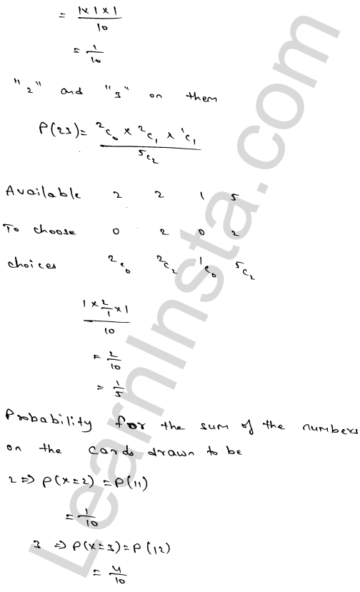 RD Sharma Class 12 Solutions Chapter 32 Mean and variance of a random variable Ex 32.2 1.26