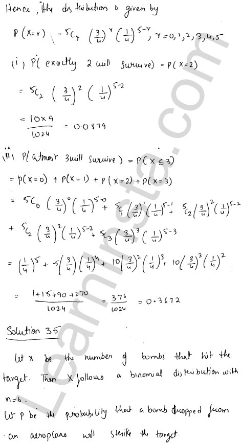 RD Sharma Class 12 Solutions Chapter 33 Binomial Distribution Ex 33.1 1.25
