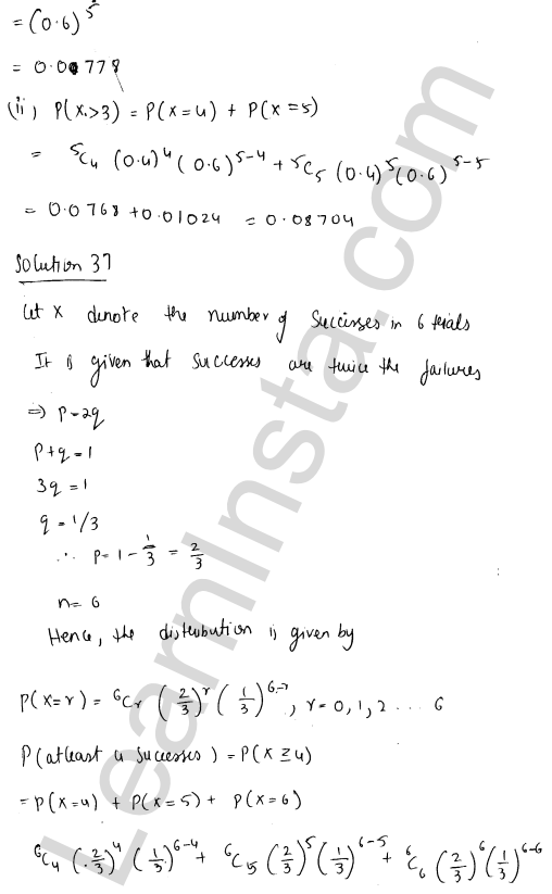 RD Sharma Class 12 Solutions Chapter 33 Binomial Distribution Ex 33.1 1.27