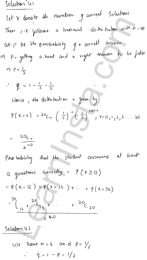 RD Sharma Class 12 Solutions Chapter 33 Binomial Distribution Ex 33.1 1.30