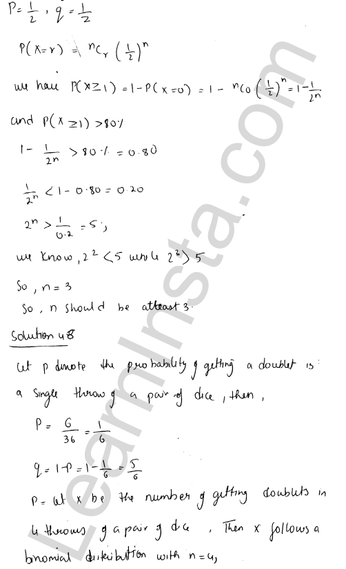 RD Sharma Class 12 Solutions Chapter 33 Binomial Distribution Ex 33.1 1.34