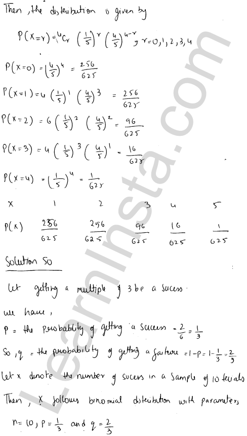RD Sharma Class 12 Solutions Chapter 33 Binomial Distribution Ex 33.1 1.36