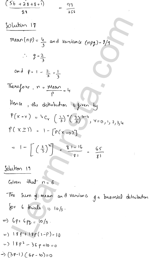 RD Sharma Class 12 Solutions Chapter 33 Binomial Distribution Ex 33.2 1.12
