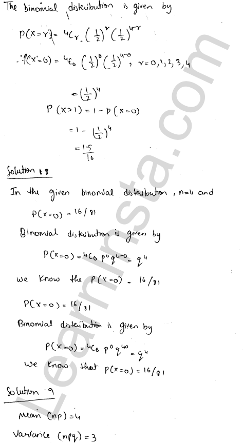 RD Sharma Class 12 Solutions Chapter 33 Binomial Distribution VSAQ 1.3