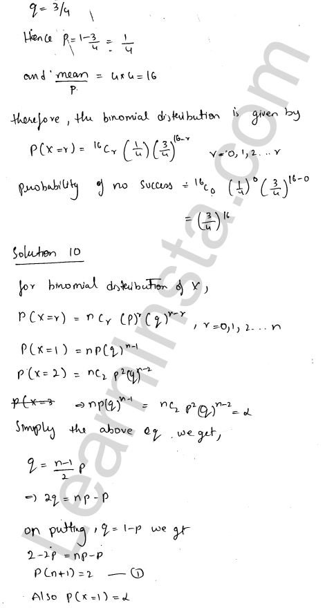 RD Sharma Class 12 Solutions Chapter 33 Binomial Distribution VSAQ 1.4