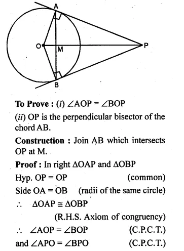 ML Aggarwal Class 10 Solutions for ICSE Maths Chapter 15 Circles Chapter Test Q8.1