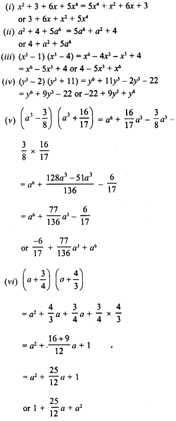 RD Sharma Class 8 Solutions Chapter 8 Division of Algebraic Expressions Ex 8.1 1