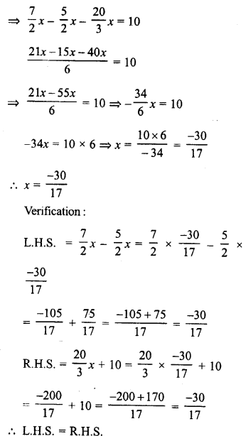 RD Sharma Class 8 Solutions Chapter 9 Linear Equations in One Variable Ex 9.2 10