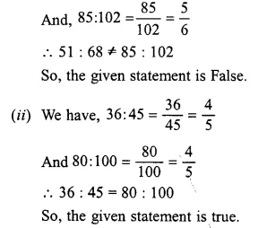 RS Aggarwal Class 6 Solutions Chapter 10 Ratio, Proportion and Unitary Method Ex 10B Q4.1