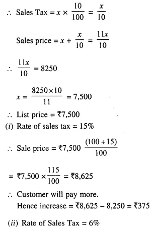 Selina Concise Mathematics Class 10 ICSE Solutions Chapter 1 Value Added Tax Ex 1A 7.1