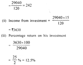 Selina Concise Mathematics Class 10 ICSE Solutions Chapter 3 Shares and Dividend Ex 3C 11.1