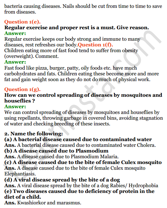Selina Concise Biology Class 6 ICSE Solutions Chapter 7 Health and Hygiene 4