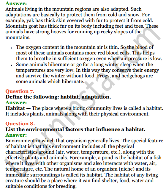 Selina Concise Biology Class 6 ICSE Solutions Chapter 8 Habitat and Adaptation 4