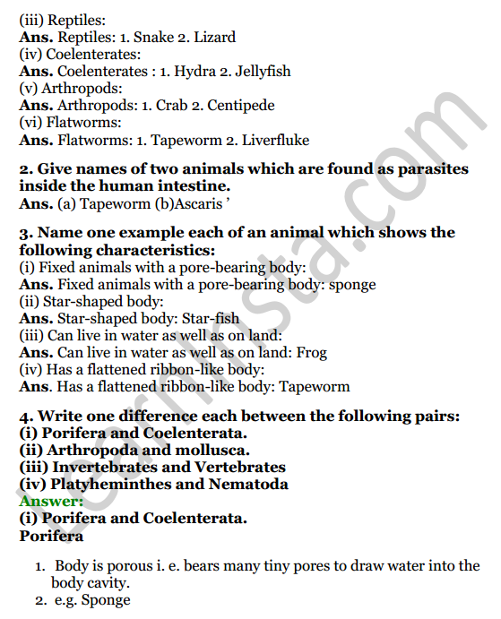 Selina Concise Biology Class 7 ICSE Solutions Chapter 3 Classification of Animals 2