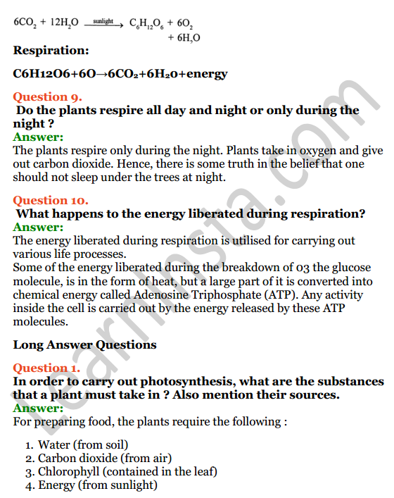 Selina Concise Biology Class 7 ICSE Solutions Chapter 4 Photosynthesis and Respiration 5