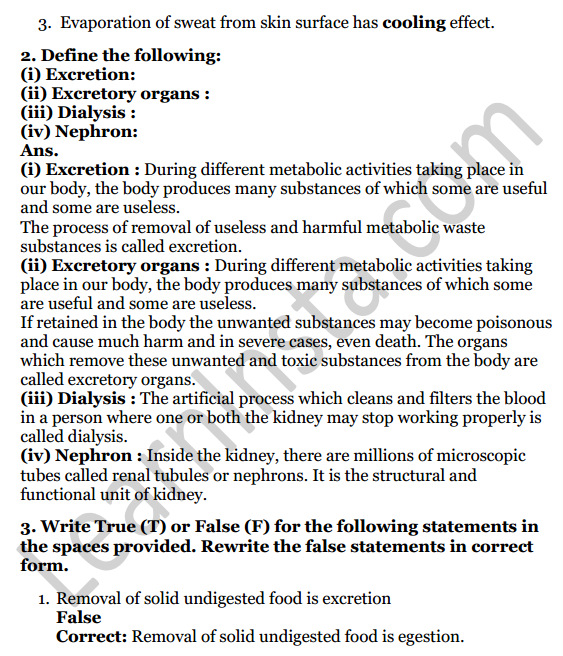 Selina Concise Biology Class 7 ICSE Solutions Chapter 5 Excretion in Humans 2