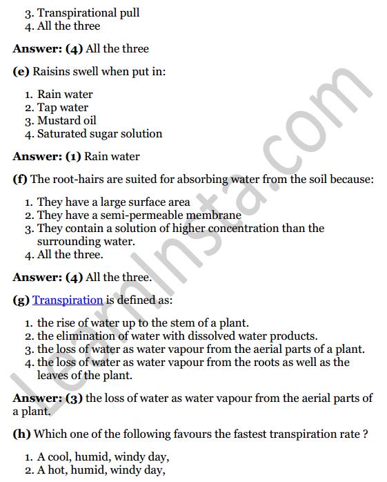 Selina Concise Biology Class 8 ICSE Solutions Chapter 1 Transportation in Plants 2