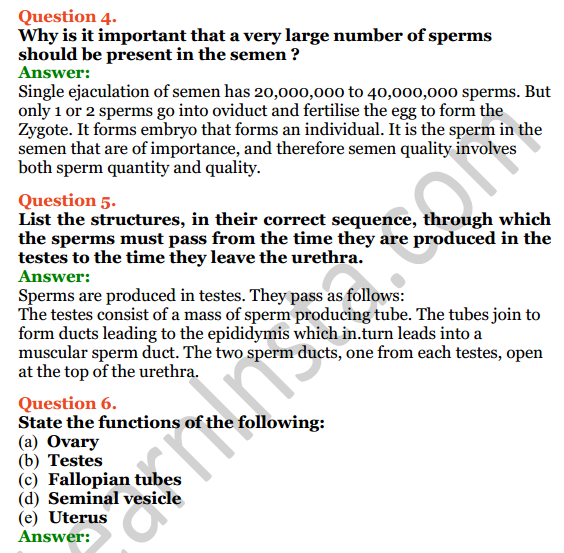 Selina Concise Biology Class 8 ICSE Solutions Chapter 3 Reproduction in Humans 4