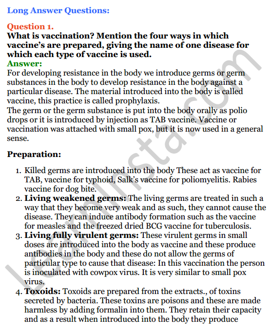 Selina Concise Biology Class 8 ICSE Solutions Chapter 8 Diseases and First Aid 9