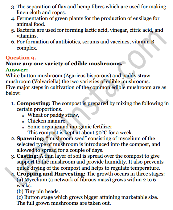 Selina Concise Biology Class 8 ICSE Solutions Chapter 9 Food Production 10