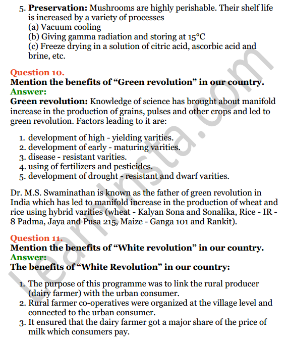 Selina Concise Biology Class 8 ICSE Solutions Chapter 9 Food Production 11