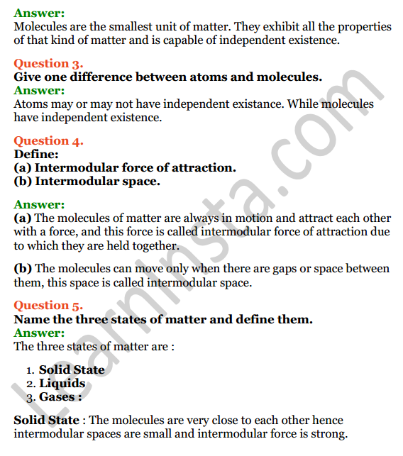 Selina Concise Chemistry Class 6 ICSE Solutions Chapter 3 Matter 3