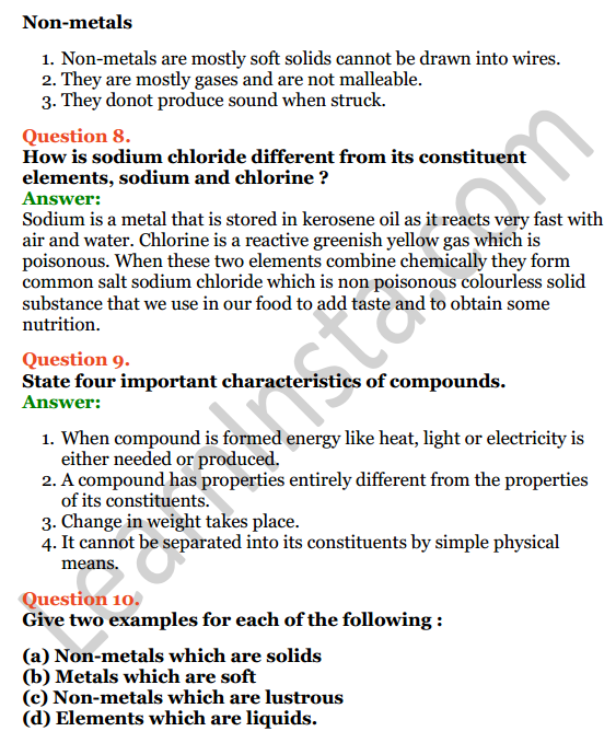 Selina Concise Chemistry Class 6 ICSE Solutions Chapter 4 Elements, Compounds, Symbols And Formulae 3