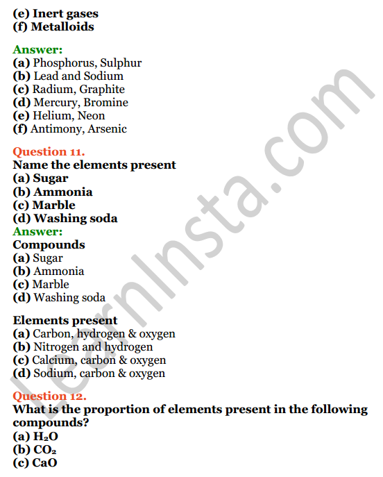 Selina Concise Chemistry Class 6 ICSE Solutions Chapter 4 Elements, Compounds, Symbols And Formulae 4