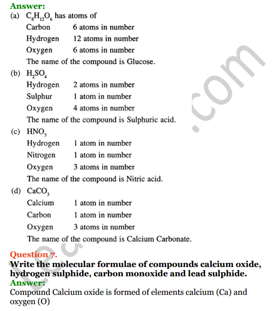 Selina Concise Chemistry Class 6 ICSE Solutions Chapter 4 Elements, Compounds, Symbols And Formulae 8