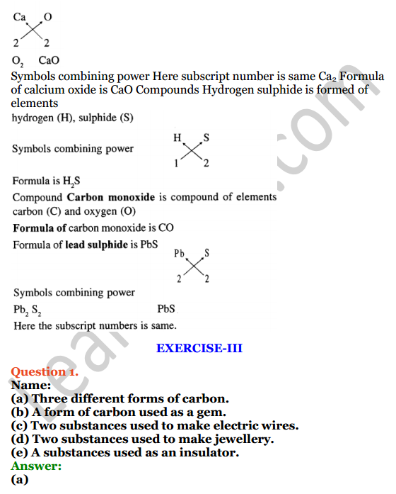 Selina Concise Chemistry Class 6 ICSE Solutions Chapter 4 Elements, Compounds, Symbols And Formulae 9