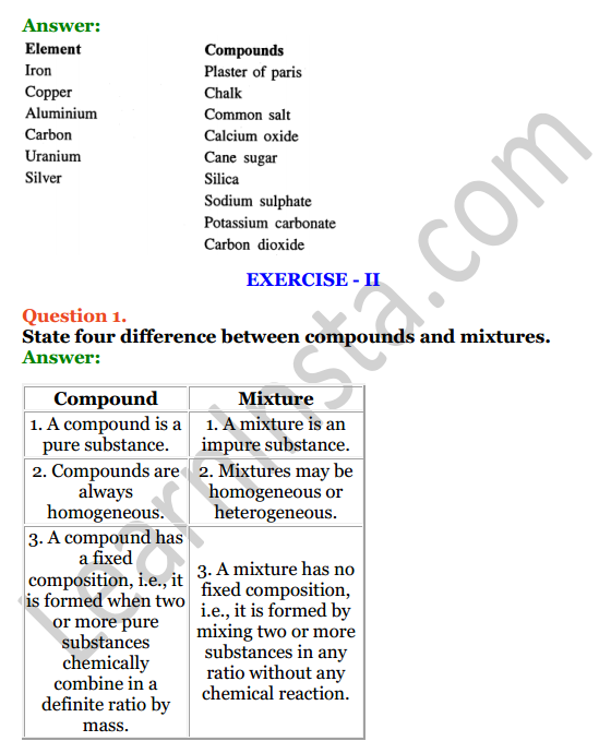 Selina Concise Chemistry Class 7 ICSE Solutions Chapter 3 Elements, Compounds and Mixtures 3