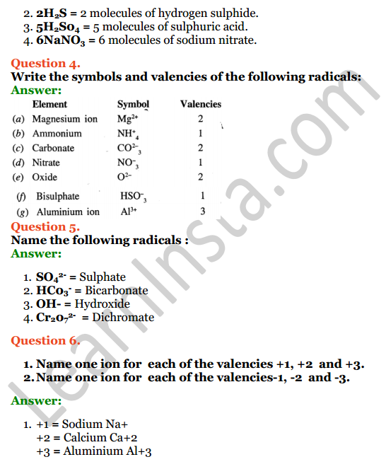 Selina Concise Chemistry Class 7 ICSE Solutions Chapter 4 Atoms, Molecules and Radicals 2