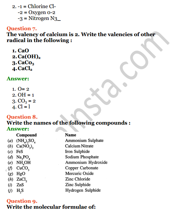 Selina Concise Chemistry Class 7 ICSE Solutions Chapter 4 Atoms, Molecules and Radicals 3