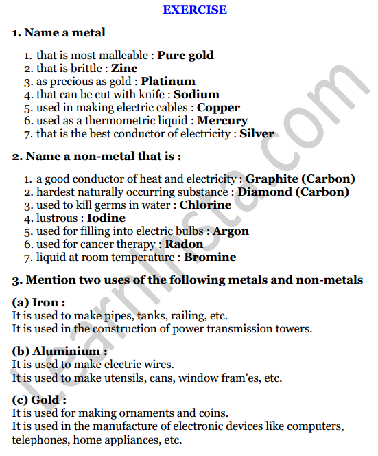 Selina Concise Chemistry Class 7 ICSE Solutions Chapter 6 Metals and Non-metals 1
