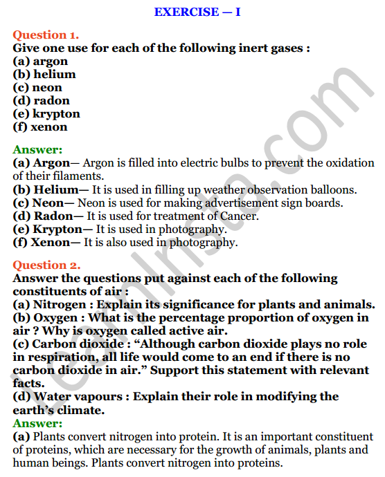 Selina Concise Chemistry Class 7 ICSE Solutions Chapter 7 Air and Atmosphere 1