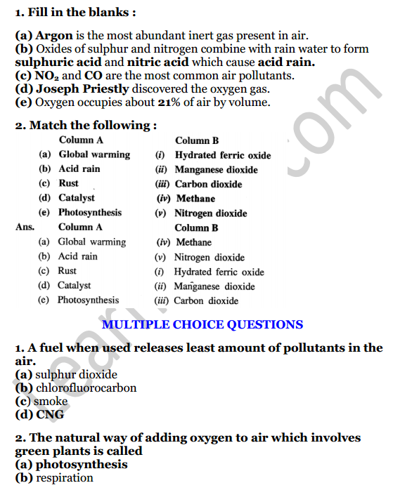 Selina Concise Chemistry Class 7 ICSE Solutions Chapter 7 Air and Atmosphere 11