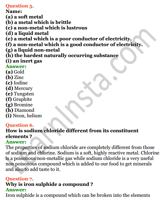 Selina Concise Chemistry Class 8 ICSE Solutions Chapter 3 Elements, Compounds and Mixtures 3