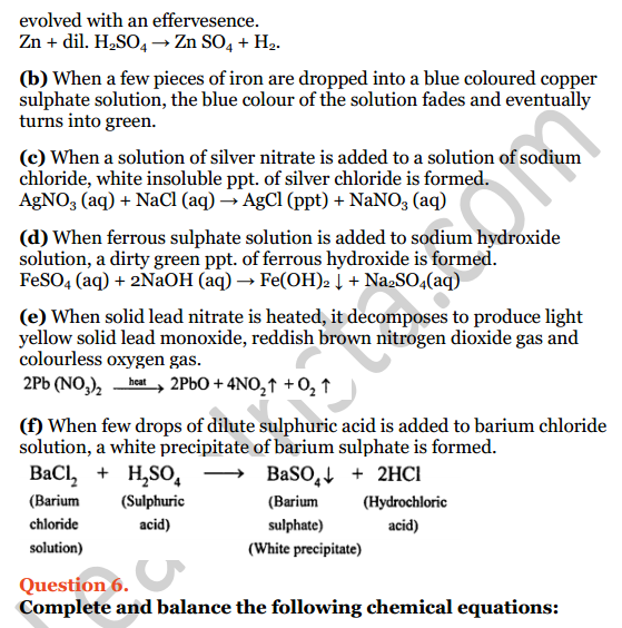 Selina Concise Chemistry Class 8 ICSE Solutions Chapter 6 Chemical Reactions 5