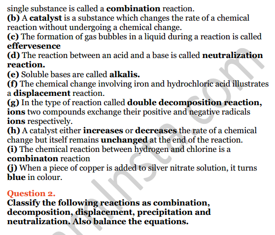Selina Concise Chemistry Class 8 ICSE Solutions Chapter 6 Chemical Reactions 7