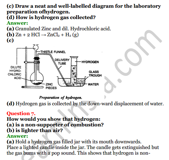 Selina Concise Chemistry Class 8 ICSE Solutions Chapter 7 Hydrogen 4