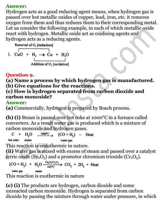 Selina Concise Chemistry Class 8 ICSE Solutions Chapter 7 Hydrogen 6