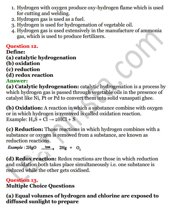 Selina Concise Chemistry Class 8 ICSE Solutions Chapter 7 Hydrogen 9